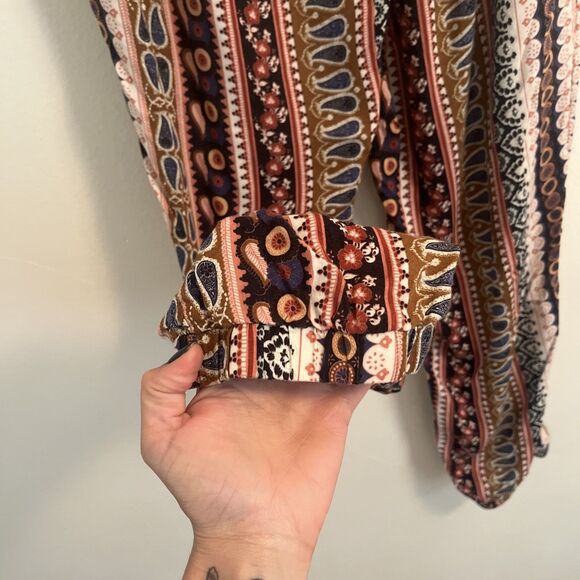 American Eagle Outfitters Boho Harem Geometric Elastic Waist Pants- Medium - Picture 8 of 9